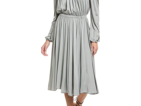 Valentino Off-Shoulder Silk Midi Dress Sale