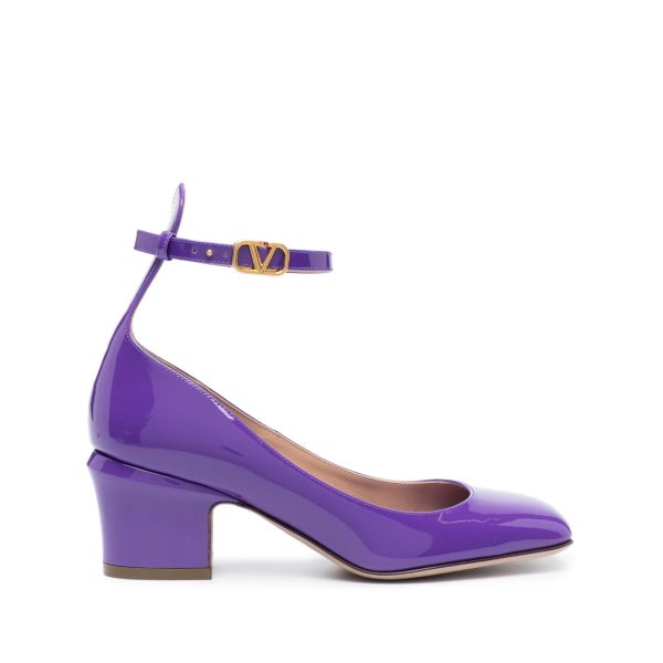 Valentino Garavani Tan-Go Patent Leather Pumps in Purple Hot on Sale