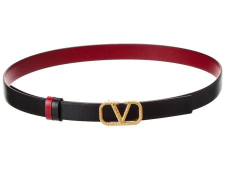 Valentino Vlogo Signature Reversible Leather Belt For Cheap