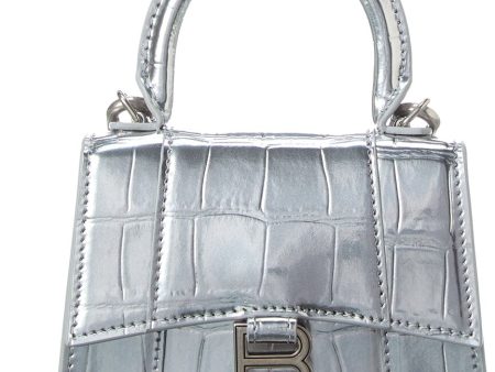 Balenciaga Hourglass Croc-Embossed Leather Mini Bag Sale