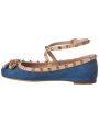 Valentino Rockstud Denim & Leather Ballerina Flat Discount