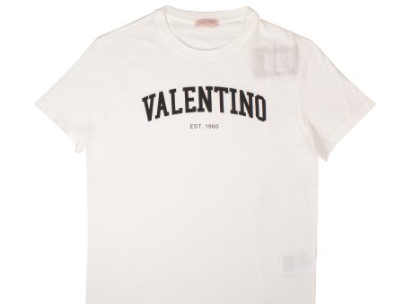 Valentino White COTTON T-SHIRT WITH VALENTINO PRINT Sale