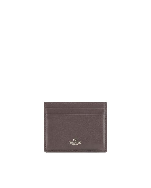 Valentino Garavani Toile Iconographe Leather Card Holder with VLogo Design Online