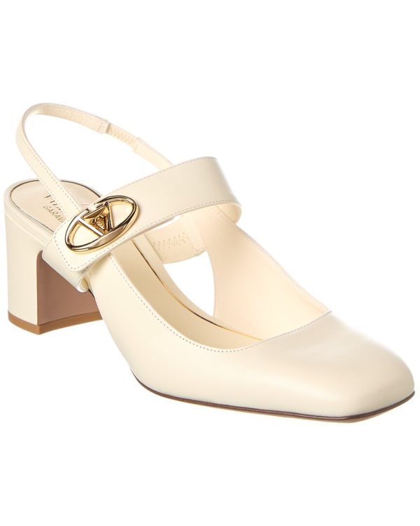 Valentino Vlogo Signature 60 Leather Slingback Pump Online