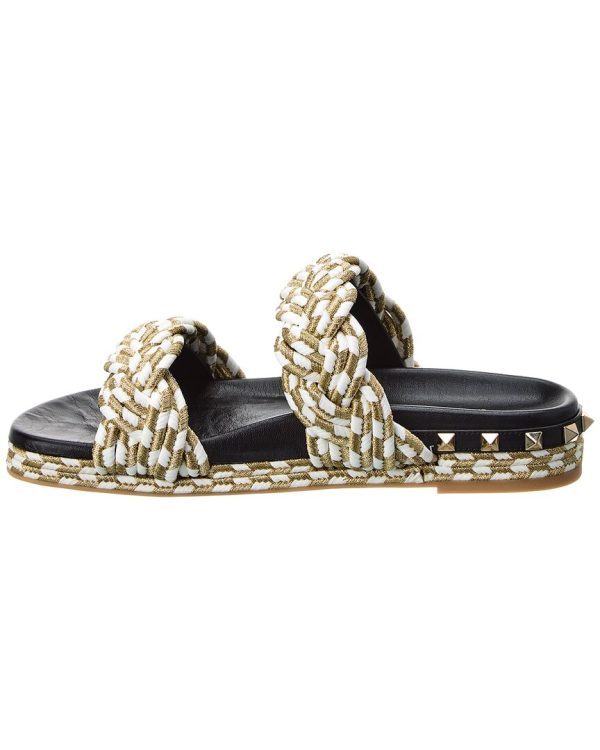 Valentino Rope & Leather Sandal Online Hot Sale