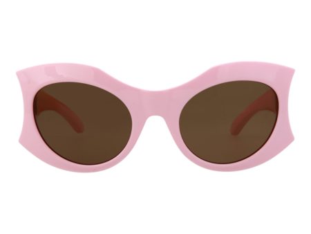 Balenciaga Womens Cat Eye Pink Pink Brown Fashion Designer Eyewear Online