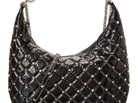 Valentino Rockstud Spike Leather Hobo Bag For Cheap