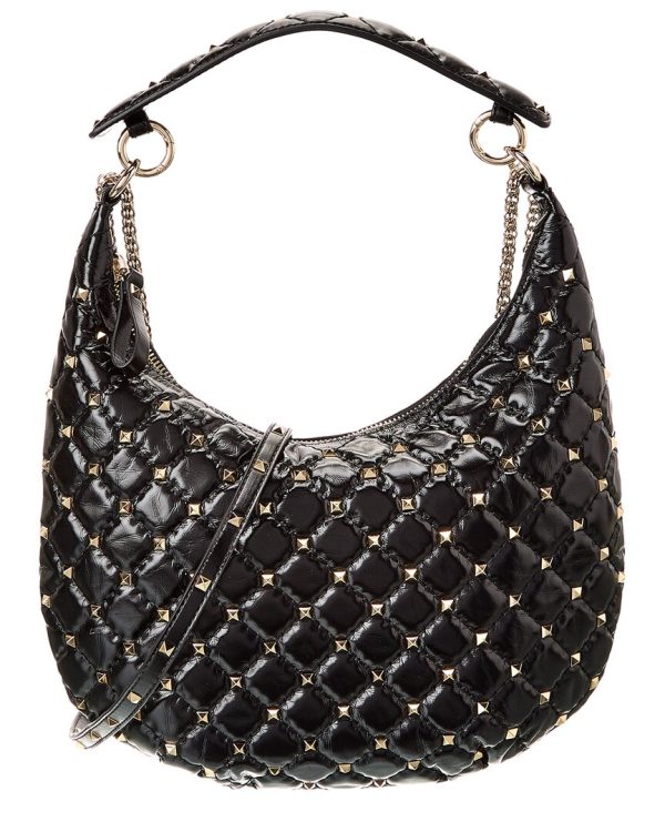 Valentino Rockstud Spike Leather Hobo Bag For Cheap