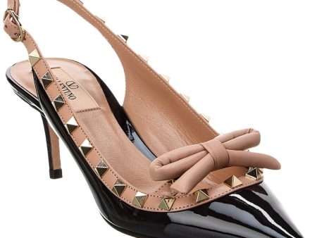 Valentino Rockstud 60 Patent Slingback Pump Hot on Sale