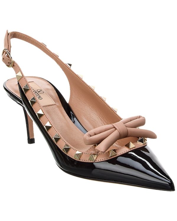 Valentino Rockstud 60 Patent Slingback Pump Hot on Sale