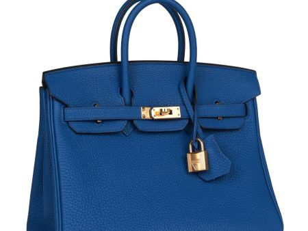 Hermes Birkin 25 Bleu France Togo Gold Hardware Online now