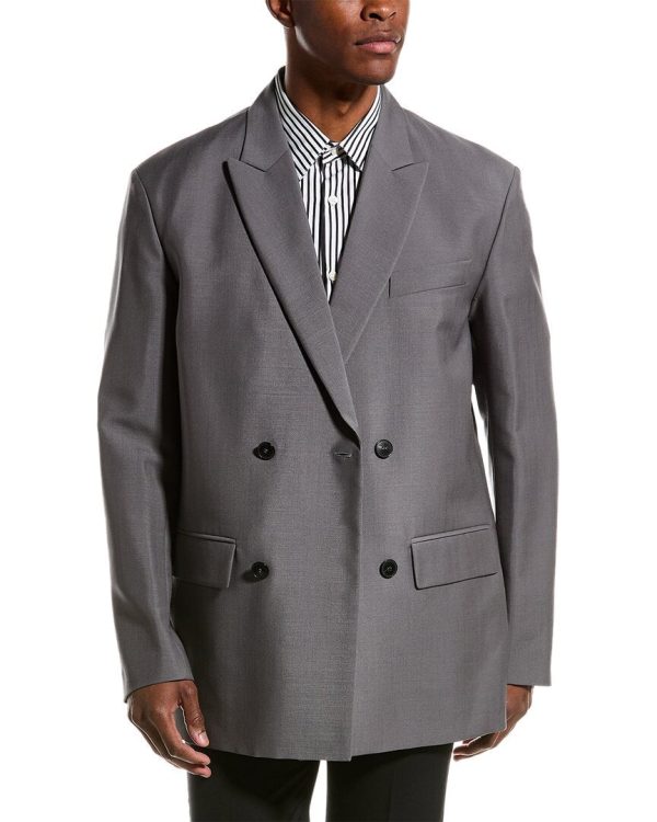 Valentino Mens  Mohair & Wool-Blend Blazer, 54, Grey Online Hot Sale