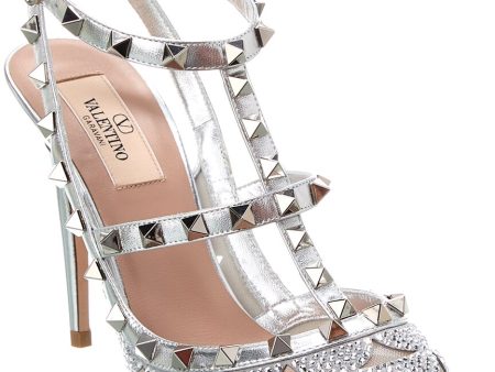 Valentino Rockstud Caged 100 Leather & Mesh Pump Online now