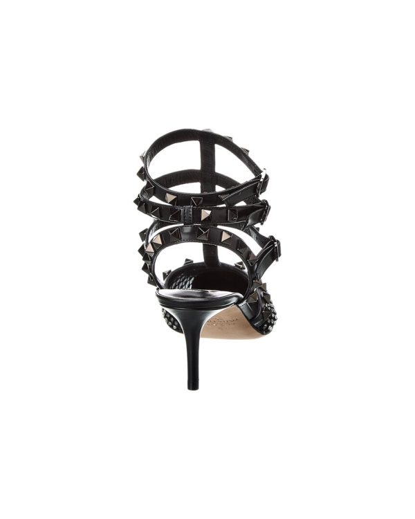 Valentino Rockstud Caged 65 Mesh & Leather Ankle Strap Pump Online Hot Sale