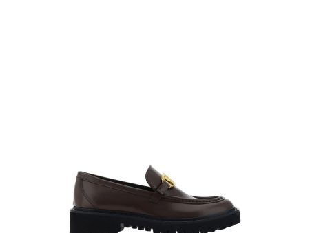 Valentino Garavani VLogo Calfskin Loafers with Slip-Resistant Platform Sole Cheap