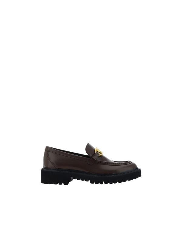 Valentino Garavani VLogo Calfskin Loafers with Slip-Resistant Platform Sole Cheap