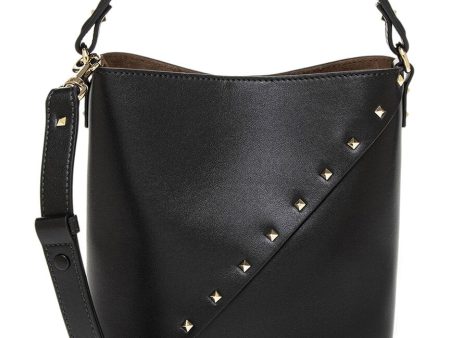 Valentino Rockstud Wispy Leather & Suede Bucket Bag For Cheap