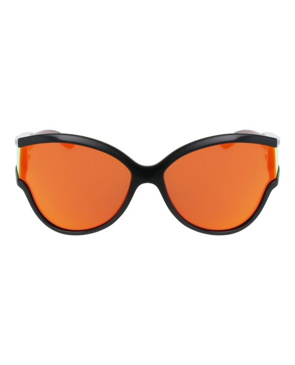 Balenciaga Womens Shield Wrap Black Black Orange Fashion Designer Eyewear Sale