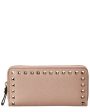 Valentino Rockstud Grainy Leather Zip Around Wallet For Sale