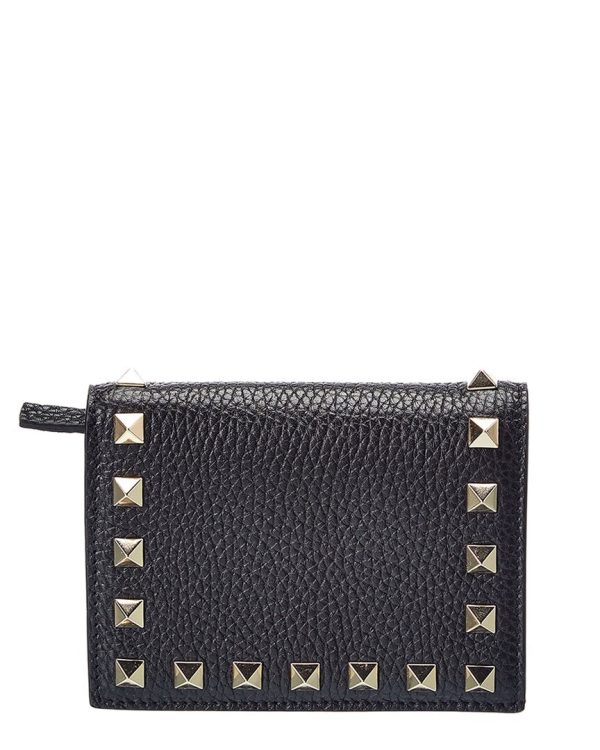 Valentino Rockstud Grainy Leather Card Holder Supply