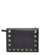 Valentino Rockstud Grainy Leather Card Holder Supply