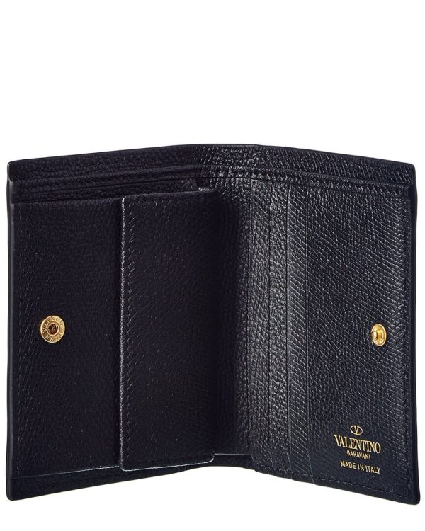 Valentino Vlogo Signature Grainy Leather Card Case Discount