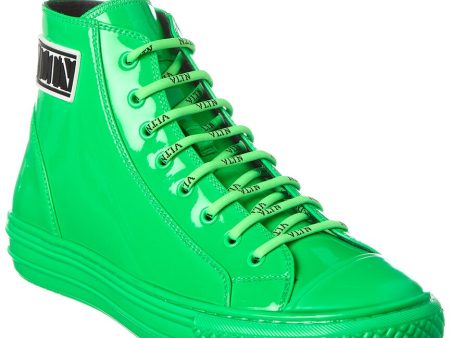 Valentino Patent High-Top Sneaker Online Sale