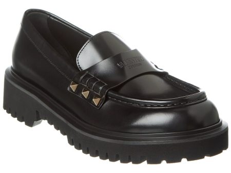 Valentino Rockstud Leather Loafer Hot on Sale