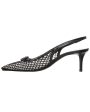 Valentino Vlogo 60 Mesh & Leather Slingback Pump Hot on Sale