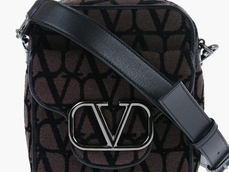 Valentino Monogrammed Jacquard Purse with Leather Shoulder Strap Unica One size Discount