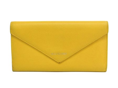 Balenciaga Papier Yellow Leather Wallet  () Hot on Sale