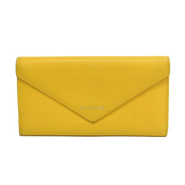 Balenciaga Papier Yellow Leather Wallet  () Hot on Sale