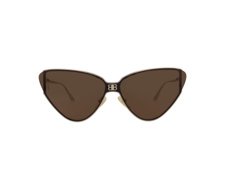 Balenciaga Womens Cat Eye Gold Gold Brown Fashion Designer Eyewear Online Hot Sale