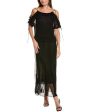 Valentino Pleated Cold-Shoulder Silk-Blend Maxi Dress Discount