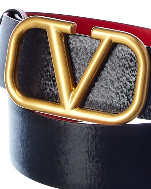 Valentino Vlogo 40Mm Reversible Leather Belt Hot on Sale