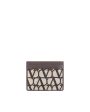 Valentino Garavani Toile Iconographe Leather Card Holder with VLogo Design Online