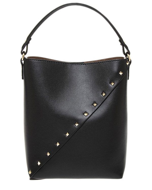 Valentino Rockstud Wispy Leather & Suede Bucket Bag For Cheap