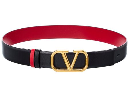 Valentino Vlogo 30Mm Reversible Leather Belt For Cheap