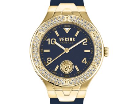 Versus Versace Vittoria Crystal Leather Watch For Discount