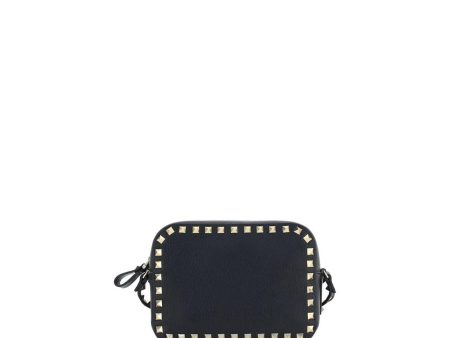 Valentino Garavani Rockstud Calfskin Leather Shoulder Bag with Iconic Studs and Top Zipper Closure on Sale