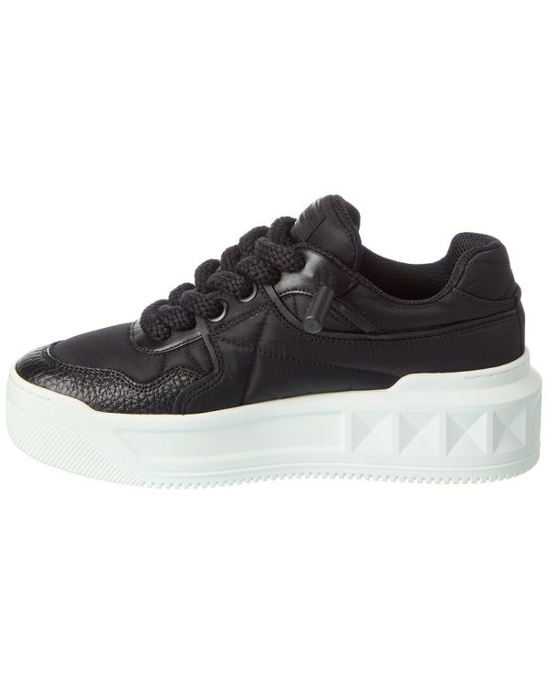 Valentino One Stud Canvas & Leather Sneaker Online Sale