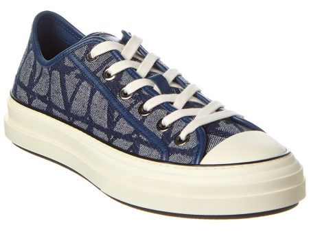 Valentino Vlogo Toile Iconographe Canvas & Leather Sneaker Cheap