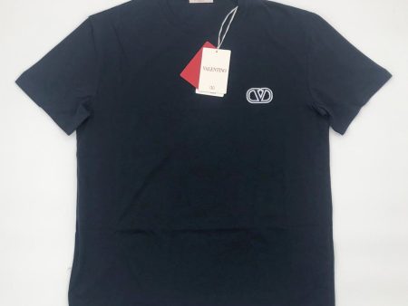 Valentino Navy Blue Vlogo Signature Patch T-Shirt Fashion