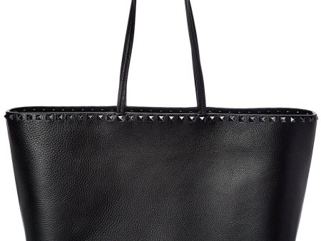 Valentino Rockstud Large Grainy Leather Shopper Tote Discount