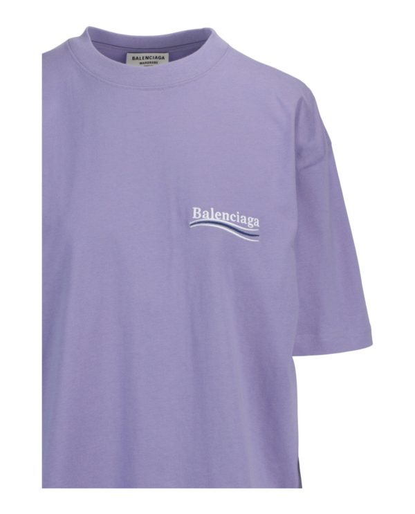 Balenciaga Womens Large Fit Embroidered T-Shirt Cheap