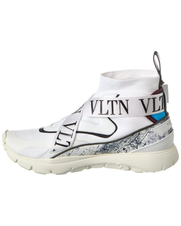 Valentino Knit & Leather Sneaker Online