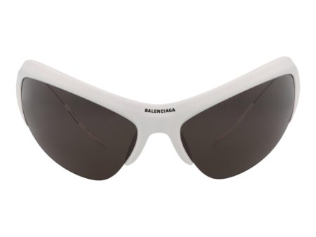 Balenciaga Unisex Shield Wrap White Silver Grey Fashion Designer Eyewear Hot on Sale