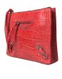 Balenciaga Exotic Red Alligator Leather Women s Clutch Fashion