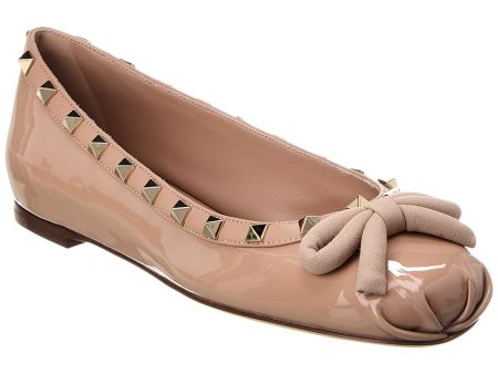 Valentino Rockstud Patent Ballerina Flat on Sale