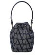 Valentino Vlogo Mini Toile Canvas & Leather Bucket Bag Online Hot Sale